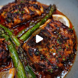 Cajun White Fish &amp; Asparagus In A Spicy Garlic Butter Sauce, White Rice And Veg