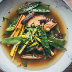 Mushroom and Pea Broth
