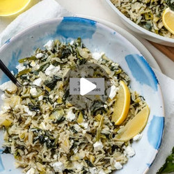 Greek Spinach Rice With Feta (spanakorizo)