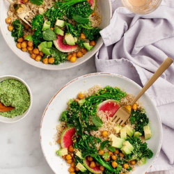 Broccoli Pesto Quinoa Salad