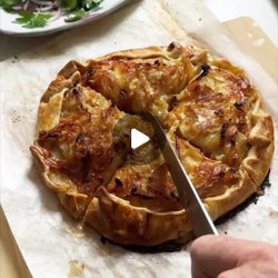 Caramelised Onion, Potato &amp; Three Cheese Galette