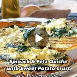 Spinach &amp; Feta Quiche With Sweet Potato Crust
