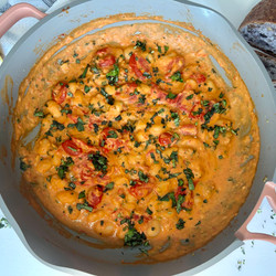 Tomato Basil Butter Beans