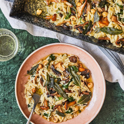Wild Mushroom, Spinach And Hazelnut Orzotto