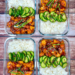 Sticky Korean Fried Chicken And Rice Bowls
