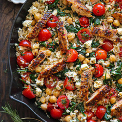 Greek Chicken And Lemon Rice (30 Minutes, One-pot)