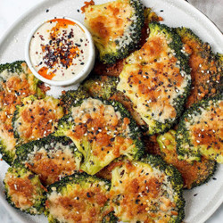 Crispy Smashed Broccoli With White Bean Aioli