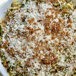 Warm Brussels Sprouts Caesar Salad (with Caesar Dressing)
