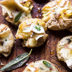 Brie Stuffed Crispy Baby Potatoes