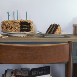 Dark Chocolate &amp; Toasted Coconut Birthday Cake