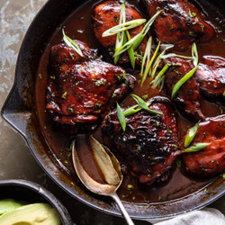 One Skillet Filipino Coconut Adobo Chicken.