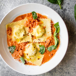 Mushroom-ricotta Ravioli With Tomato-vodka Sauce