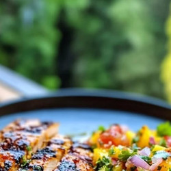 Lemon Ginger Chicken With Pineapple Mango Salsa