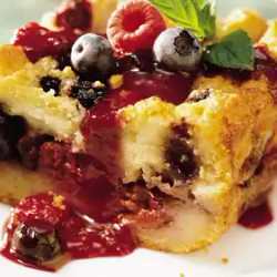 White Chocolate-berry Bread Pudding