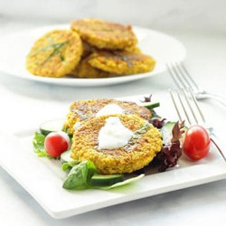 Spicy Lentil Cauliflower Falafel Cakes