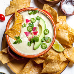 Vegan Queso With Green Chiles