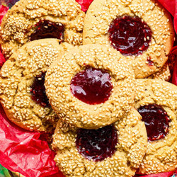 Tahini Thumbprint Cookies