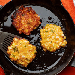 Crispy Corn Fritters with Hot Honey