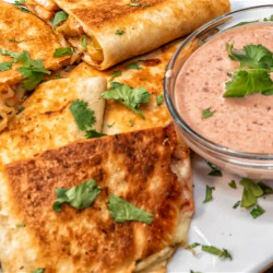 Turkey And Cheese Quesadillas With Cranberry Chipotle Creama