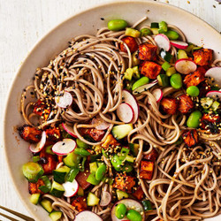 Gochujang Roast Celeriac or Swede Noodle Bowls