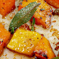 Easy Roasted Butternut &amp; Acorn Squash With Sage Brown Butter
