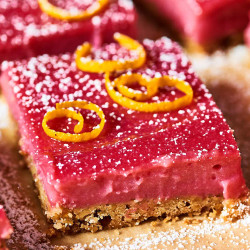Cranberry Curd Bars With Walnut Shortbread Crust