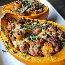 Sausage Stuffed Butternut Squash