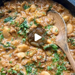 Easy One Skillet Butter Bean And Sausage Dinner