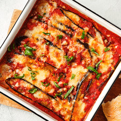 Aubergine melanzane alla parmigiana-stijl
