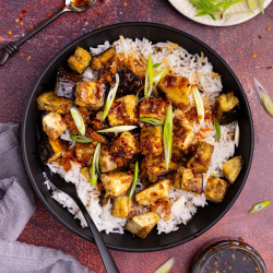Chili Garlic Eggplant With Rice
