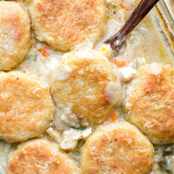 Chicken Pot Pie Casserole With Biscuits