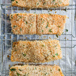 Panko Crusted Salmon With Homemade Tartar Sauce