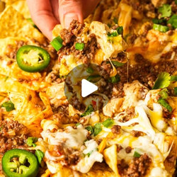 Mapo Tofu Cheesy Nachos