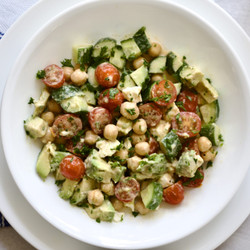 Chickpea Salad With Tahini Dressing