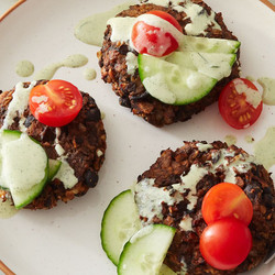 Air Fryer Tahini Black Bean Fritters