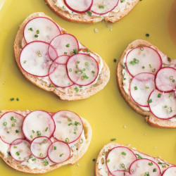 Radish-chive Tea Sandwiches With Sesame And Ginger