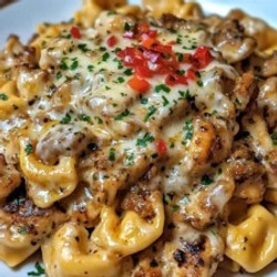 Cowboy Butter Garlic Chicken Tortellini With Fire-roasted Red Peppers