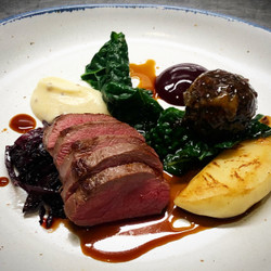 Venison Loin with Blackberry Jus