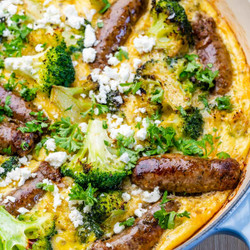 Broccoli + Sausage Frittata 🥦🧄🍳