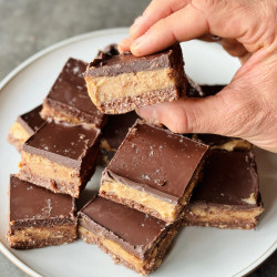 Peanut Caramel Squares With Cocoa Cashew Base