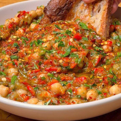 Roasted Eggplant And Chickpea Salad