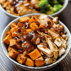 Bbq Chicken &amp; Roasted Sweet Potato Bowls