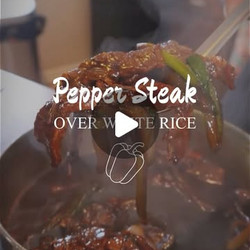Pepper Steak Over Jasmine Rice