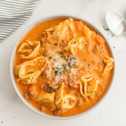 Crockpot Sausage Tortellini Soup