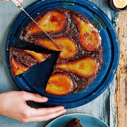 Sticky Toffee Poached Pear Cake