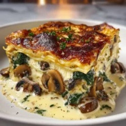 Cottage Cheese Mushroom And Spinach Lasagna Bake