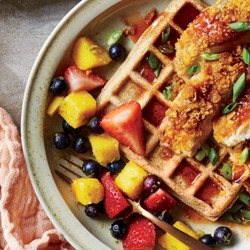 Chicken and Waffles with Kicky Syrup