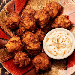 Corn And Crab Beignets With Yaji Aioli