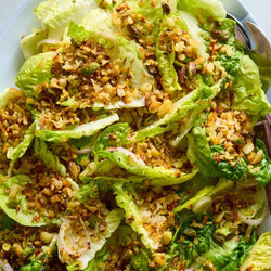 Little Gem Salad With Crispy Halloumi