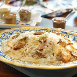 Turkey Sausage With Fennel Sauerkraut